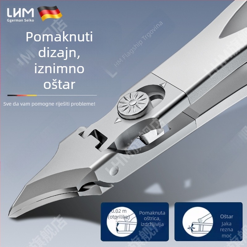 Novi vrhunski rezači za nokte, kliješta za utore noktiju, zaštita od prskanja, veliki otvor, rezanje debelih i tvrdih noktiju za mlade, kompaktni alat za manikuru