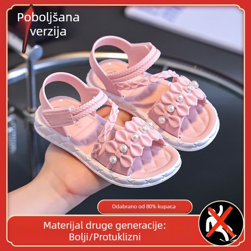 Djevojačke sandale, nove ljetne sandale za djevojčice srednje i starije dobi, učenice, prozračne dječje princezine cipele