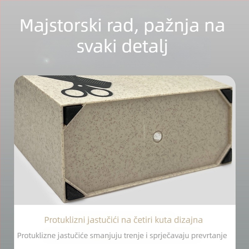 Alati za kosu i nokte, plastična kutija za pohranu, frizerski salon, brijačnica, stilist za kosu, kreativne stolne škare, utičnica