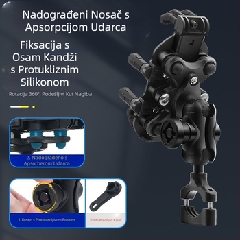 Nosač za mobitel H5X za motocikl, amortizacija udaraca, protuprovalna zaštita, br. 9, dostava električnih vozila