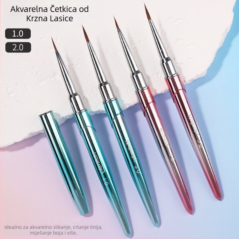 Nova gradijentna olovka za nokte s dlakom od nerca, razmazivanje linije, obojena metalna olovka za akvarel, trgovina noktima, akvarel, poseban alat