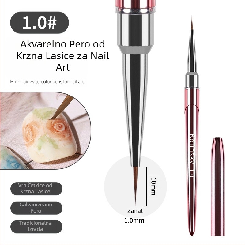Nova gradijentna olovka za nokte s dlakom od nerca, razmazivanje linije, obojena metalna olovka za akvarel, trgovina noktima, akvarel, poseban alat