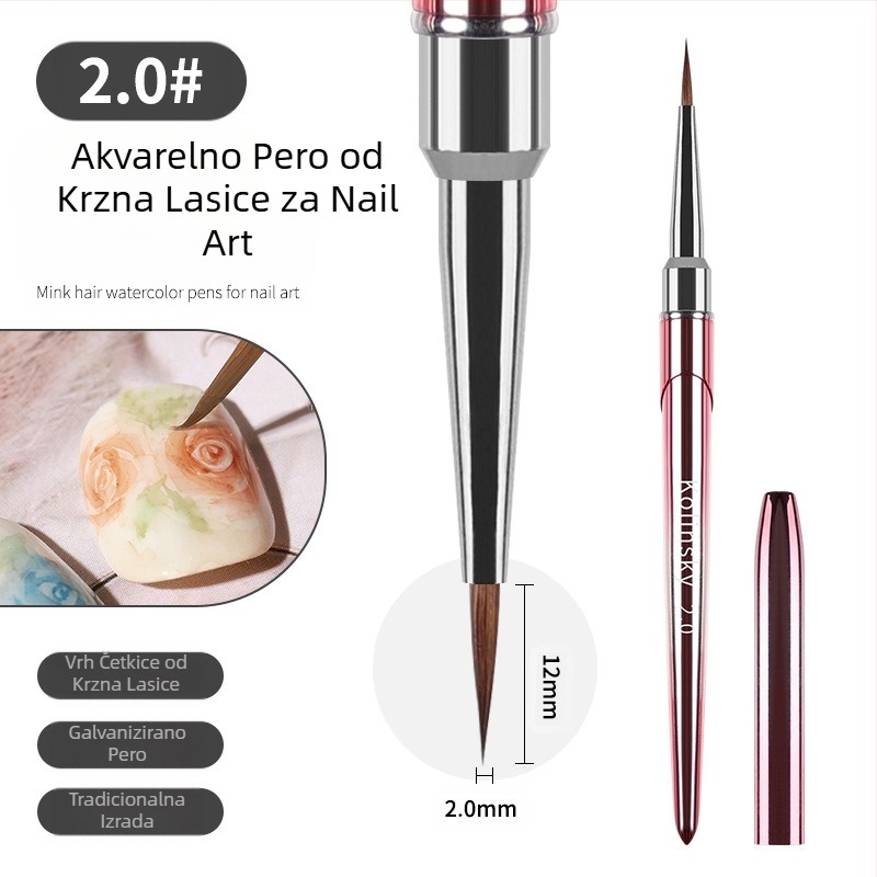 Nova gradijentna olovka za nokte s dlakom od nerca, razmazivanje linije, obojena metalna olovka za akvarel, trgovina noktima, akvarel, poseban alat