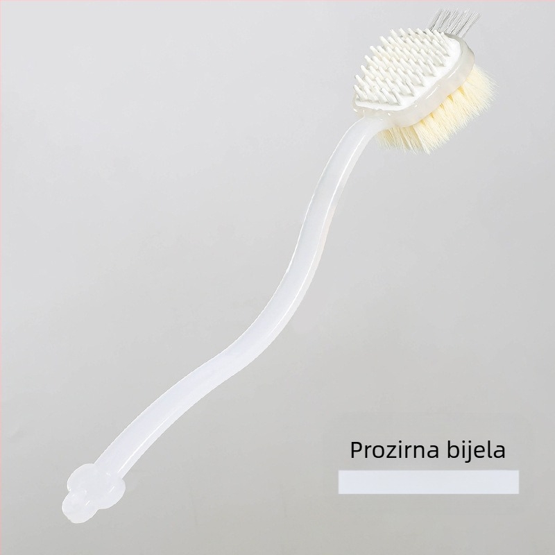 Višenamjenska dvostrana četka za kupanje, tri u jednom, četka za kupanje s artefaktom trljanja leđa, duga ručka, mekana kosa, lijena mekana kosa, četka za kupanje