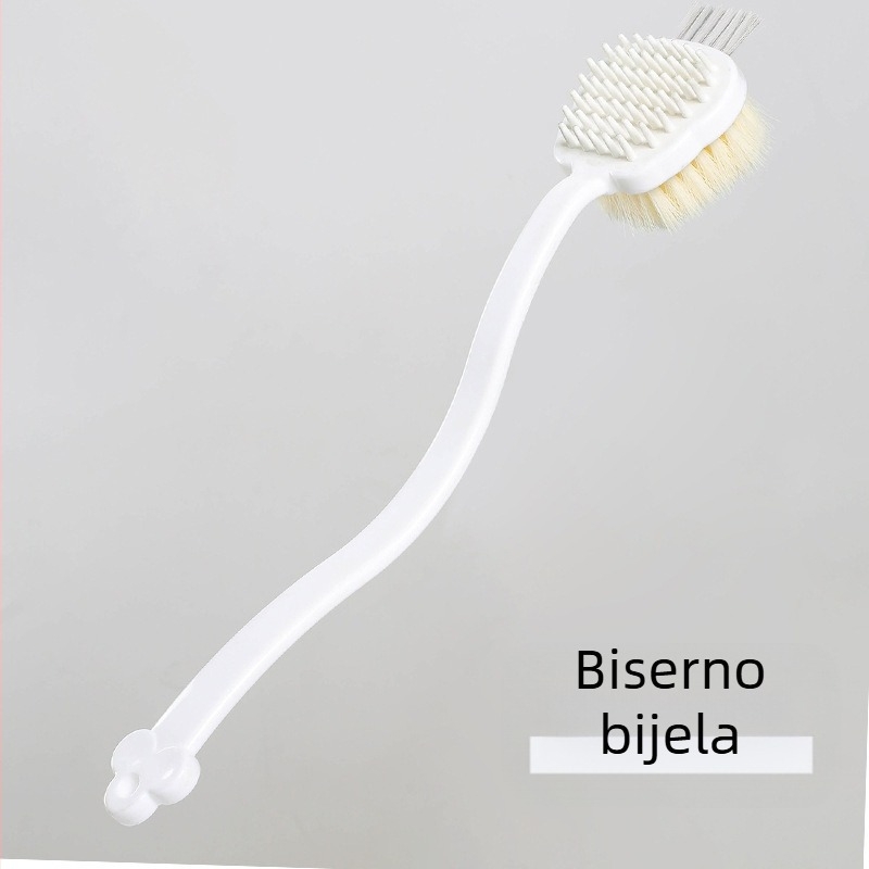 Višenamjenska dvostrana četka za kupanje, tri u jednom, četka za kupanje s artefaktom trljanja leđa, duga ručka, mekana kosa, lijena mekana kosa, četka za kupanje