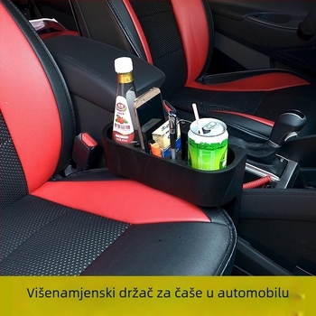 Automobilski višenamjenski stalak za pohranu tri u jednom, držač za čaše, stalak za mobitel, stalak za utičnice u automobilu