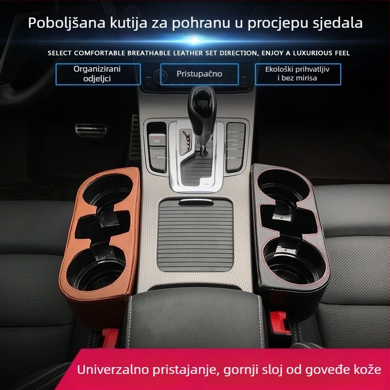 Automobilski višenamjenski stalak za pohranu tri u jednom, držač za čaše, stalak za mobitel, stalak za utičnice u automobilu