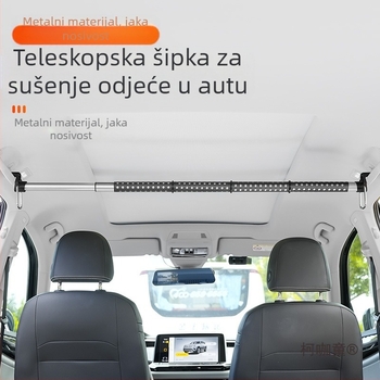 Vješalica za odjeću za automobil, višenamjenska teleskopska, stražnja ručka za automobil, veliki kapacitet, vješalica za sušenje odjeće, Metabo