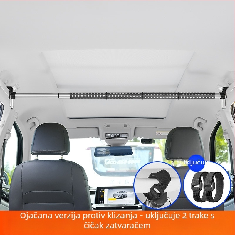 Vješalica za odjeću za automobil, višenamjenska teleskopska, stražnja ručka za automobil, veliki kapacitet, vješalica za sušenje odjeće, Metabo