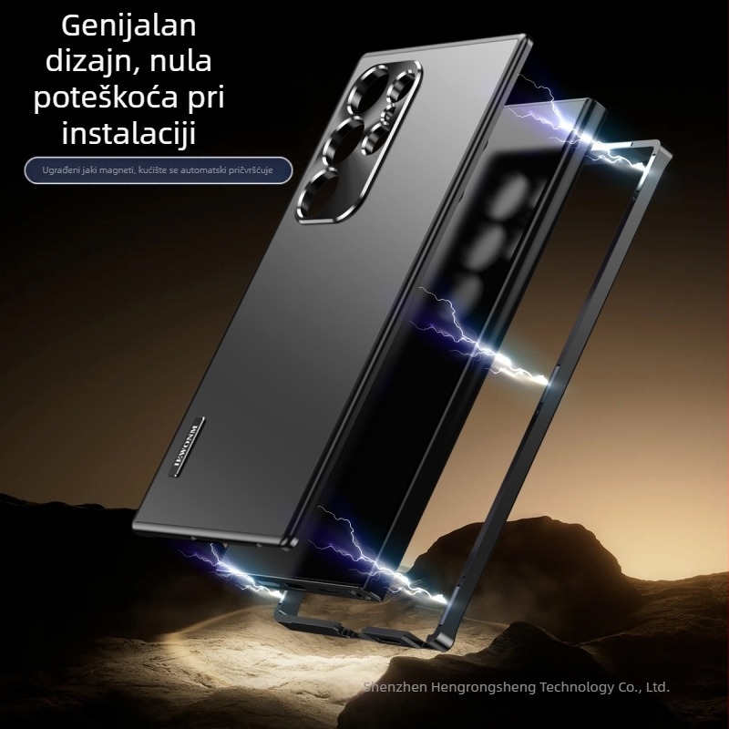 Metalna magnetska privlačna futrola za mobilni telefon Samsung s24ultra, nova zaštitna futrola protiv pada za S24 i S23ultra.