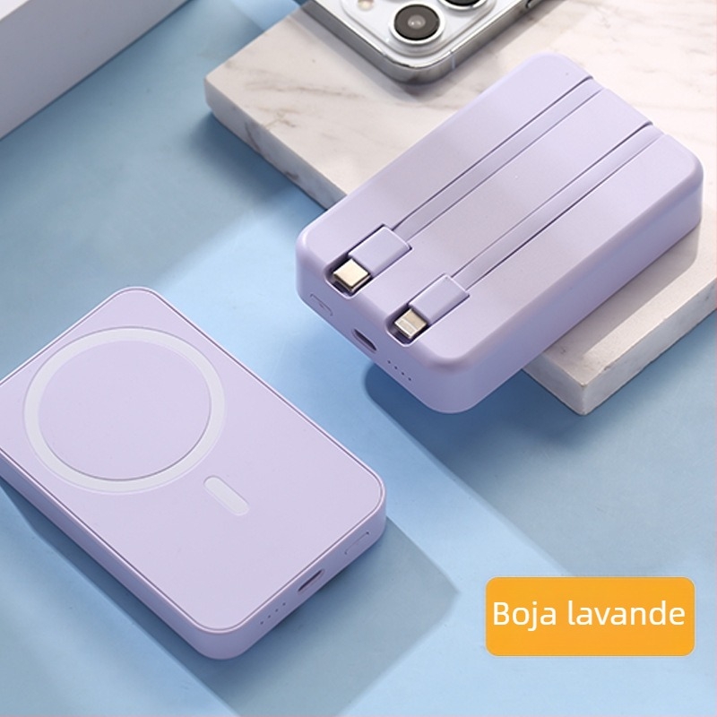 Prekogranična veleprodaja magnetske bežične Magsafe Power Bank s ugrađenim kabelom, ultra tanka prijenosna Power Bank s brzim punjenjem, prilagodba