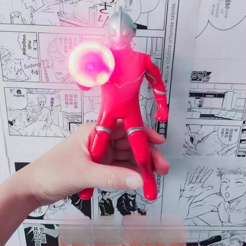 Mini Ultraman svjetleći ventilator Ručni električni ventilator Mali ručni ručno prešani Superman praktični ručni ventilator