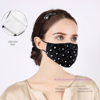 Maska Zvijezda Sjajna platnena maska Ženska moda za odrasle Personalizirana krema za sunčanje otporna na prašinu Biserna maska Trendy Factory Spot