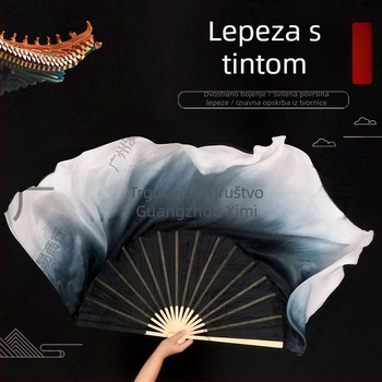 Lepeza za klasični ples, lepeza za ples, ženska, crna, duga, debela, dvostrano ljepljiva, Zhou Yangko Dance Square Dance Ink fan