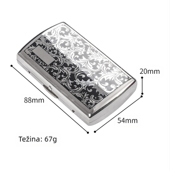 Luksuzna bakrena kutija za cigarete za 12 cigareta, debeli prijenosni personalizirani držač za cigarete s reljefnim uzorkom crne trave Tang, metalna kutija za cigarete iz Kine