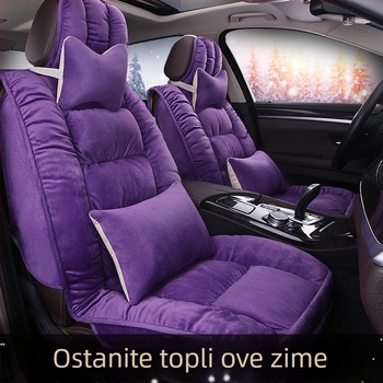 Zimski kratki plišani jastuk za autosjedalicu, novi zimski auto navlaka za sjedalo s flisom, univerzalni pernati all-inclusive jastuk za sjedalo na veliko