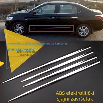 Naljepnice s galvaniziranom kromiranom ukrasnom trakom za vrata automobila, modificirane bočne suknje karoserije, naljepnice od karbonskih vlakana otporne na ogrebotine