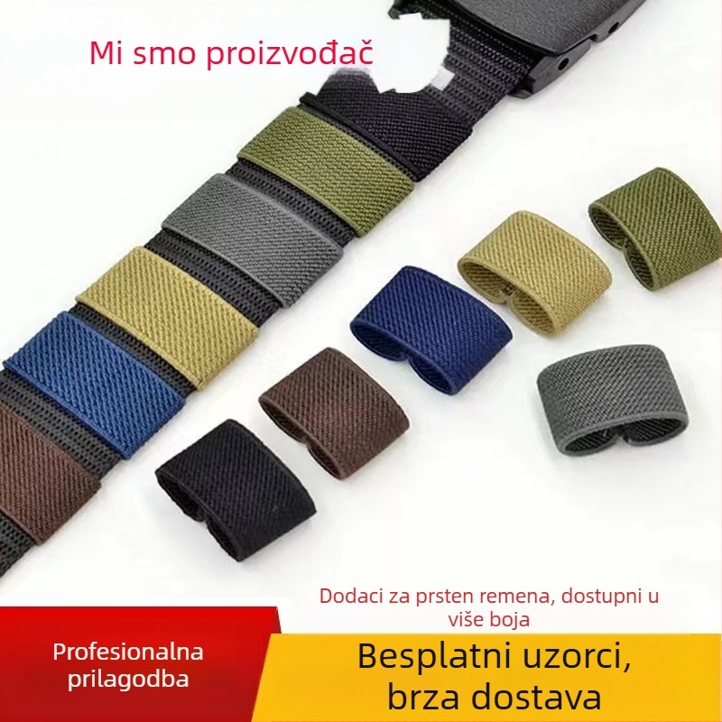 Najlonski remen Crni dodaci Kopča za rep Fiksni prsten za rep Elastična elastična kopča Platneni prsten za remen Mali krug