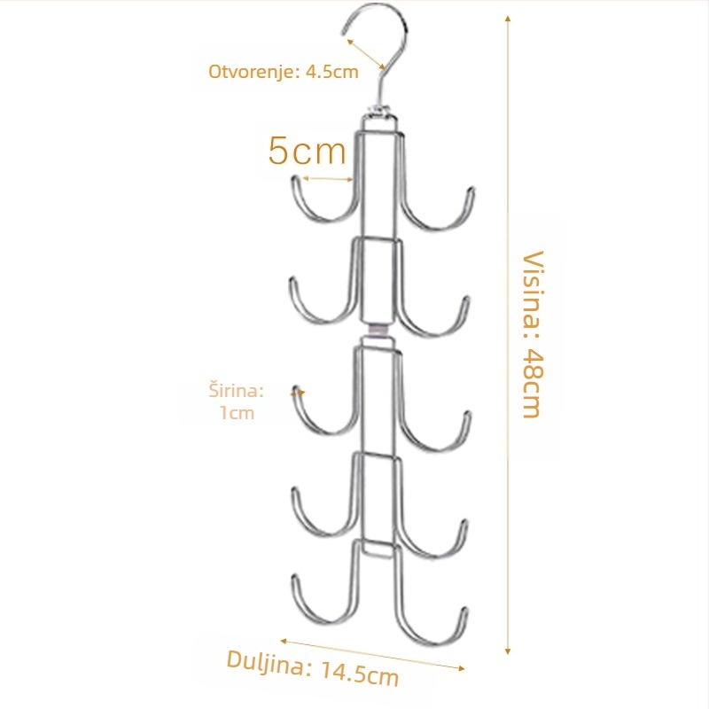 Amazonov novi proizvod: rotirajući stalak za torbe, kuka za pohranu torbi, vješalica za odjeću, višenamjenski višeslojni artefakt za vješanje torbi za garderobu