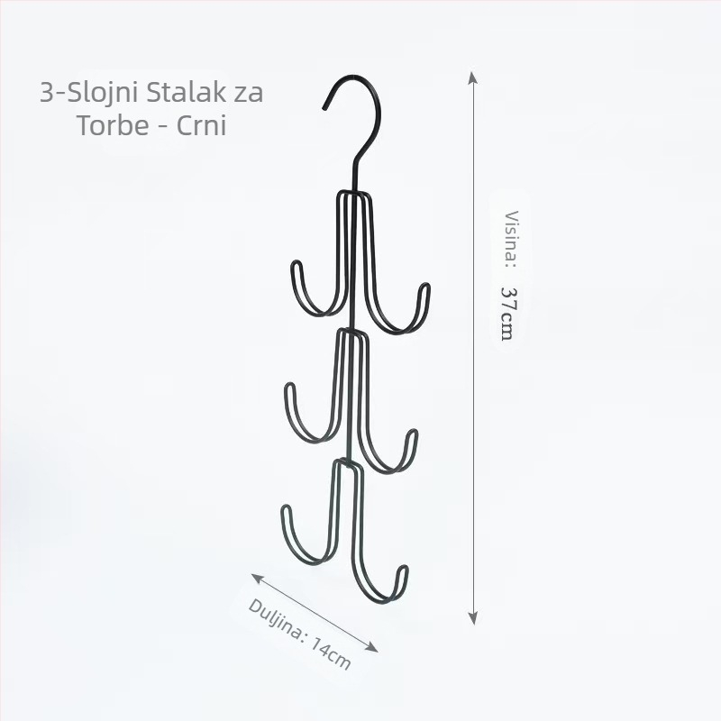 Amazonov novi proizvod: rotirajući stalak za torbe, kuka za pohranu torbi, vješalica za odjeću, višenamjenski višeslojni artefakt za vješanje torbi za garderobu