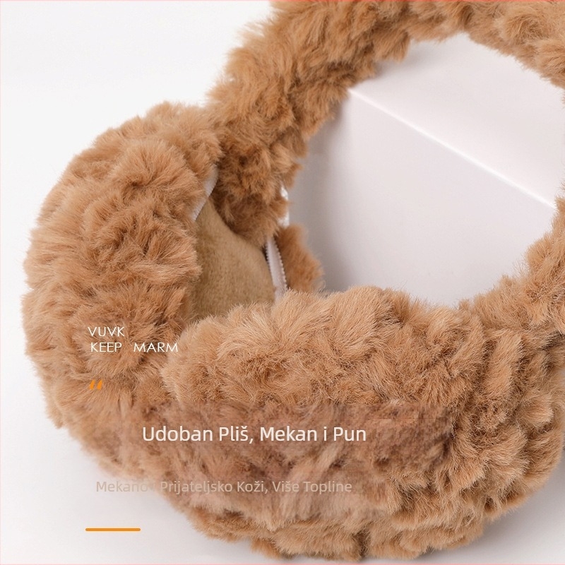 Nove zimske štitnike za uši za žene iz 2024. za sprječavanje hladnoće i vrućine pri izlasku zimi, s flis podstavom i zadebljanjem, sklopivi dizajn