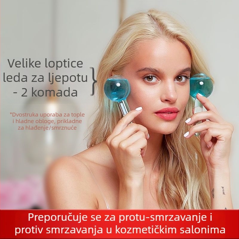 Beauty Essence Ledena kugla za oči Uvod Ledena kompresa za lice Velika kristalna kugla Pakiranje od 2 ručke Masažna vruća kompresa