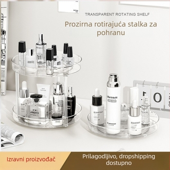 Delun stalak za pohranu prozirne kozmetike rotirajući stalak za pohranu kutija kupaonski toaletni stolić stolni parfem proizvodi za njegu kože