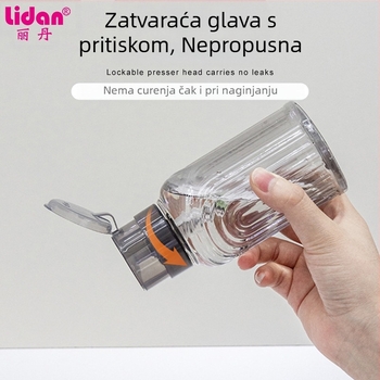 Japanska boca za prešu za nokte visoke propusnosti, boca s tekućim alkoholom od 200 ml, prozirna boca za prešu za nokte s bravom, prazna boca