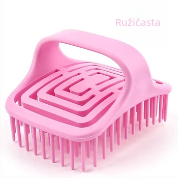 Šuplja rotirajuća četka za šamponiranje, masažni češalj s mekim vlaknima za masažu i šamponiranje, dvostruka upotreba za suhu i mokru kosu, glatki češalj koji ne oštećuje kosu