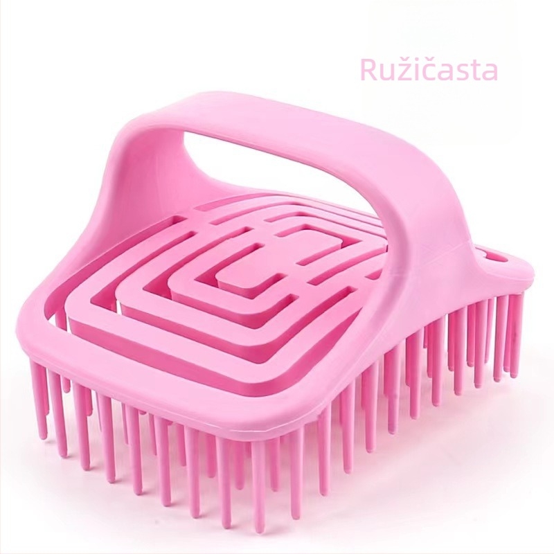 Šuplja rotirajuća četka za šamponiranje, masažni češalj s mekim vlaknima za masažu i šamponiranje, dvostruka upotreba za suhu i mokru kosu, glatki češalj koji ne oštećuje kosu