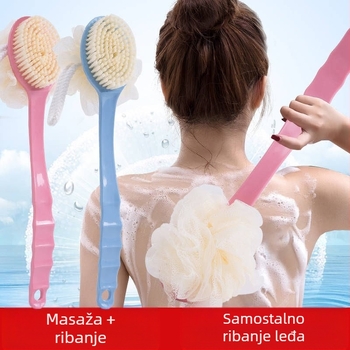 Dvostruka četka za kupanje s artefaktima, duga ručka, mekana četka za kupanje, ručnik za kupanje, kugla za kupanje, četka za trljanje leđa