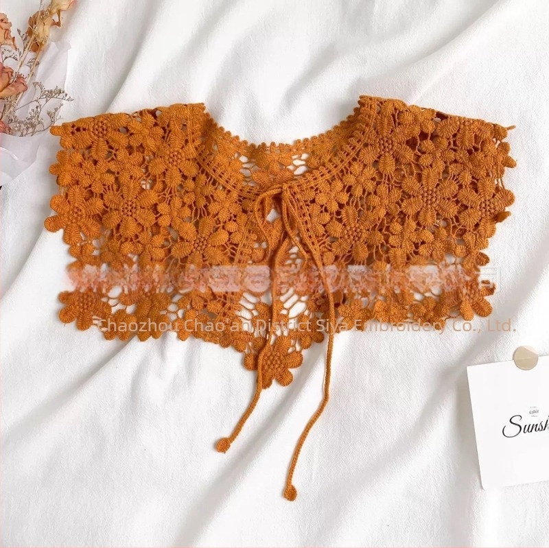 Korejski stil čipke šuplji šal za žene, elegantni, univerzalni, mali struk, lažni ovratnik, veleprodaja