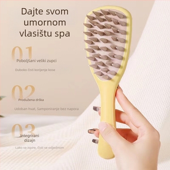 Silikonski češalj s dugom drškom, kućanski meridijan masaža vlasišta, šampon s dugom drškom, češalj za čišćenje i antipruritičku masažu
