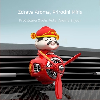 Osvježivač zraka za auto Bog bogatstva Kopačka za parfem za auto Lutka s pomičnom glavom, mali ventilator, ukrasni mirisni ukras