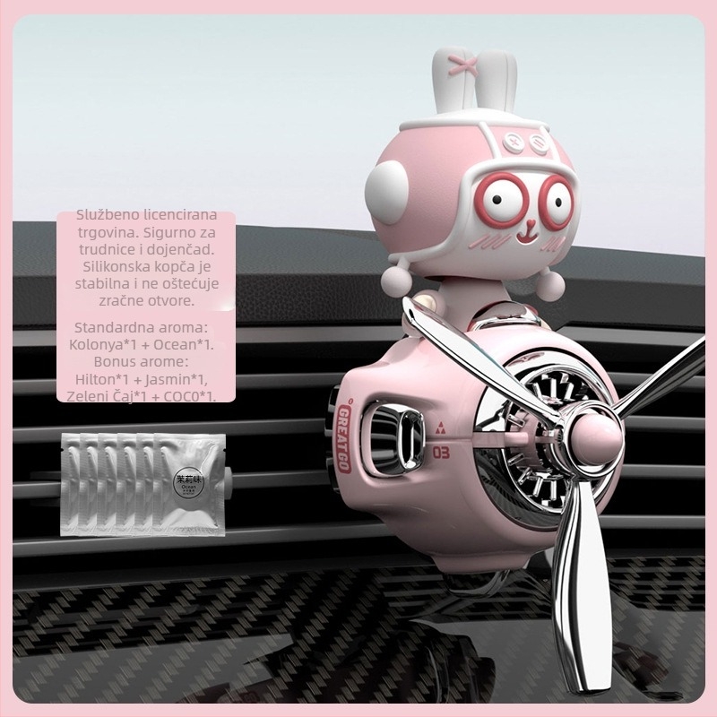 Osvježivač zraka za auto Bog bogatstva Kopačka za parfem za auto Lutka s pomičnom glavom, mali ventilator, ukrasni mirisni ukras