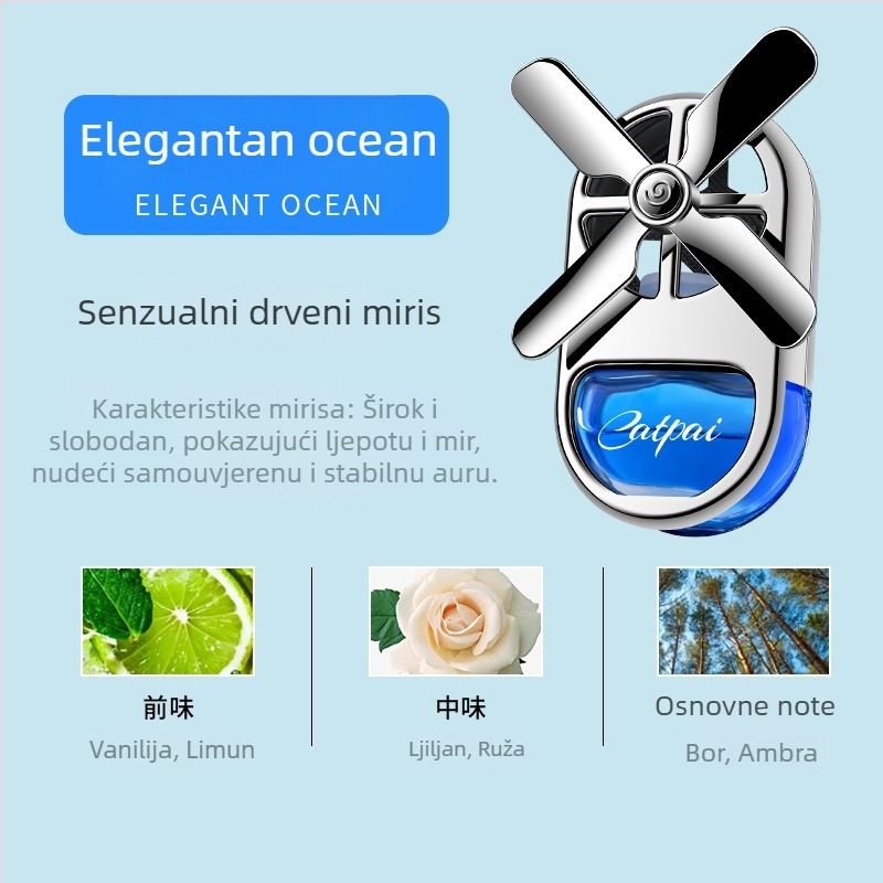 Auto parfem, ispušna cijev za klima uređaj, ventilator za automobil, ukrasi za automobil, aromaterapija za automobil, elegantni ispušna cijev za zrak, dugotrajan lagani miris