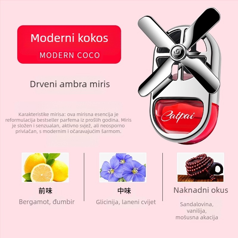 Auto parfem, ispušna cijev za klima uređaj, ventilator za automobil, ukrasi za automobil, aromaterapija za automobil, elegantni ispušna cijev za zrak, dugotrajan lagani miris