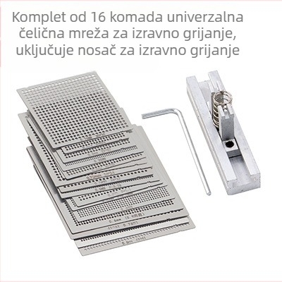 BGA mreža za sadnju, limena mreža za sadnju, čelična mreža, 10/27 komada, izravno grijanje, univerzalna čelična mreža, održavanje računalnih čipova, univerzalna mreža
