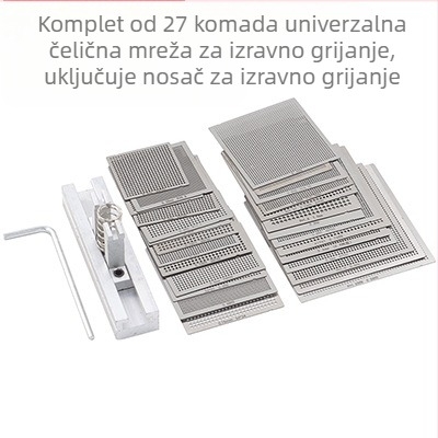 BGA mreža za sadnju, limena mreža za sadnju, čelična mreža, 10/27 komada, izravno grijanje, univerzalna čelična mreža, održavanje računalnih čipova, univerzalna mreža