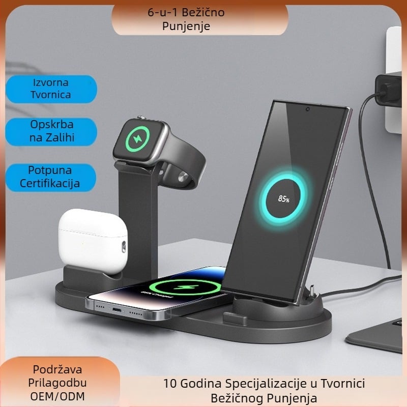 Pažljivo odabrani iWatch bežični punjač četiri u jednom, pogodan za Apple telefone, slušalice, satove i stalak za telefon 15W