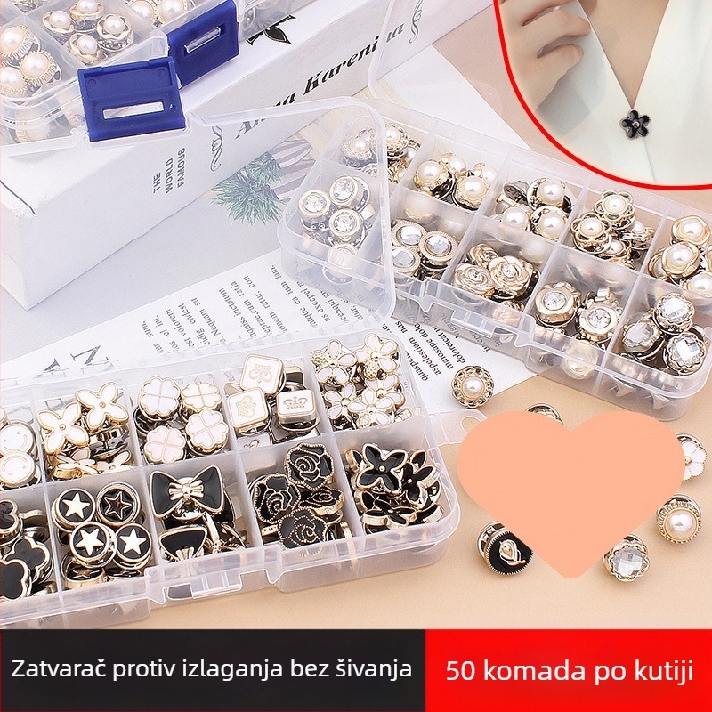 Ženska košulja s gumbima, antirefleksni gumbi, kardigan bez šavova, nevidljivi ženski gumb, skriveni gumb, fiksni kopča, biserni ukrasni gumb