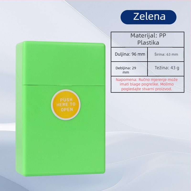 Vruća jednobojna ABS plastična gruba posebna preklopna kutija za cigarete zadebljana kompresijska vodootporna kutija za cigarete otporna na znoj, izravna prodaja