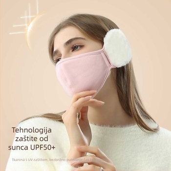 Jesenska i zimska maska za žene, visoke vrijednosti boja, plišana slatka zaštita za uši, stereo maska za mršavljenje, oblak, topla maska za zaštitu ušiju 2 u 1