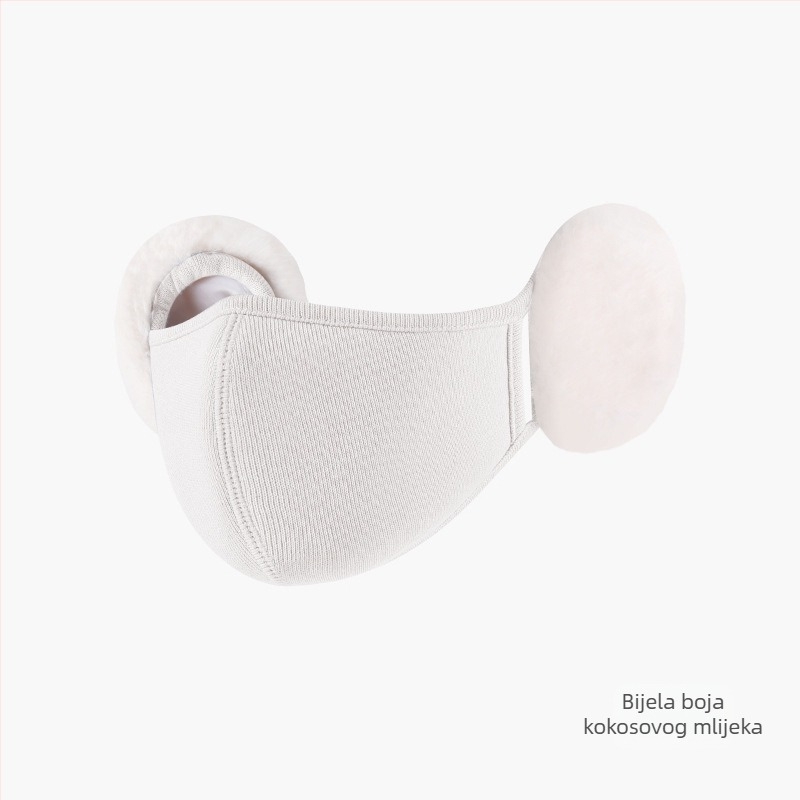 Jesenska i zimska maska za žene, visoke vrijednosti boja, plišana slatka zaštita za uši, stereo maska za mršavljenje, oblak, topla maska za zaštitu ušiju 2 u 1