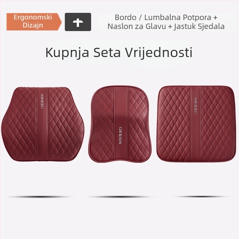 Napredni Sense Pana kožni jastuk za lumbalni dio vrata automobila, jastuk za lumbalni dio sjedala automobila, jastuk za naslon za glavu i stražnjicu