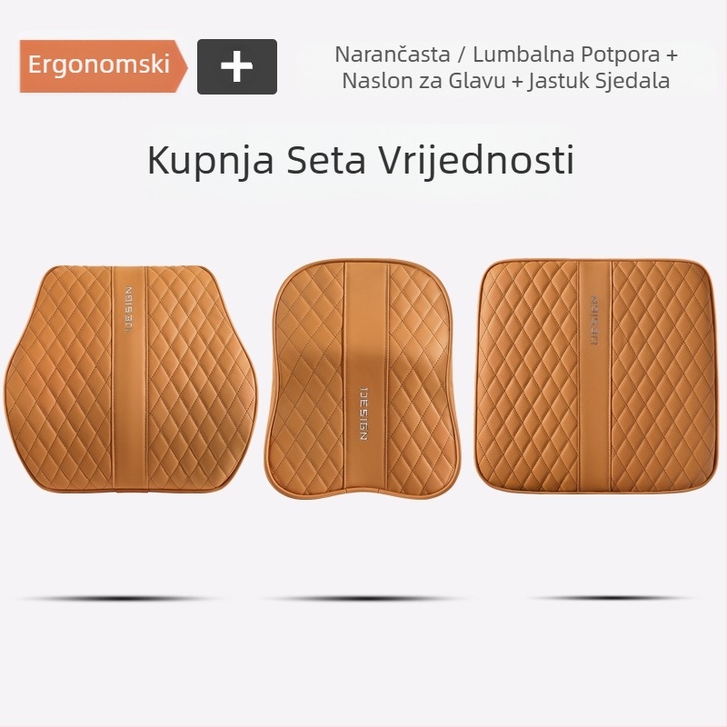 Napredni Sense Pana kožni jastuk za lumbalni dio vrata automobila, jastuk za lumbalni dio sjedala automobila, jastuk za naslon za glavu i stražnjicu