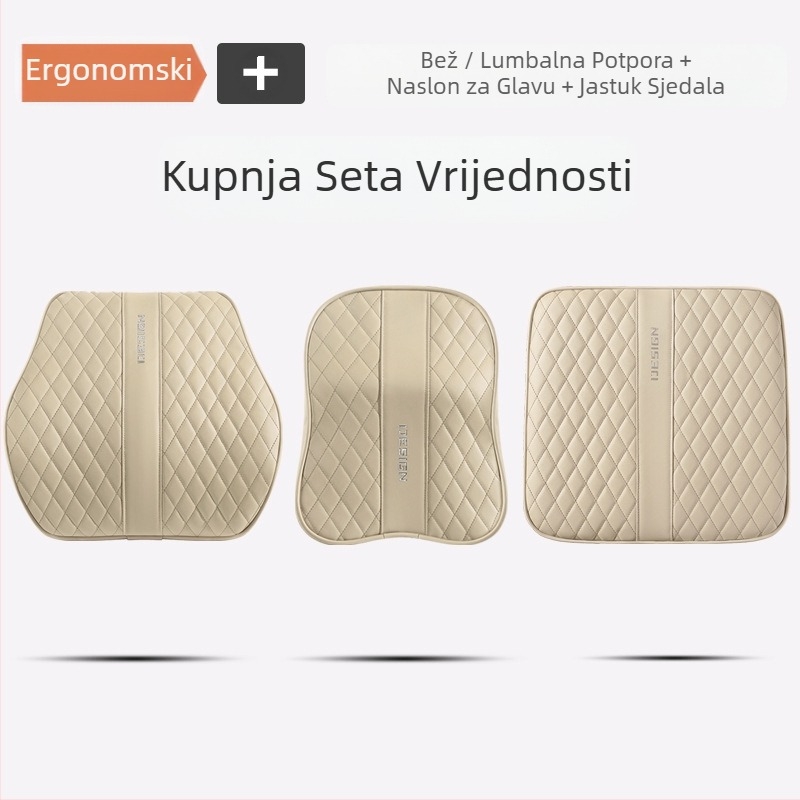 Napredni Sense Pana kožni jastuk za lumbalni dio vrata automobila, jastuk za lumbalni dio sjedala automobila, jastuk za naslon za glavu i stražnjicu