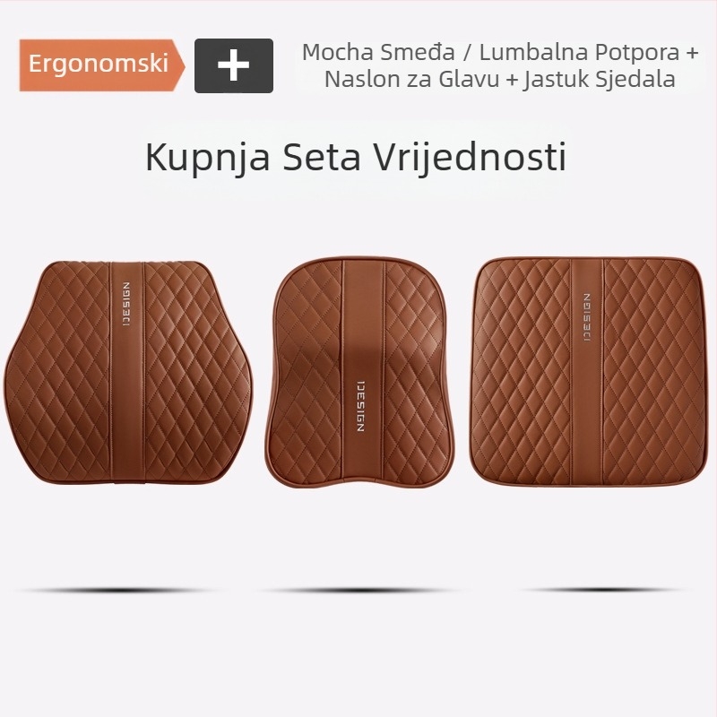 Napredni Sense Pana kožni jastuk za lumbalni dio vrata automobila, jastuk za lumbalni dio sjedala automobila, jastuk za naslon za glavu i stražnjicu