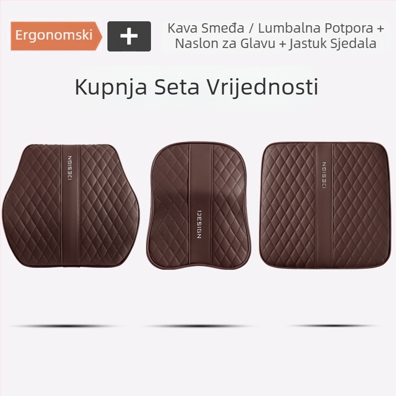 Napredni Sense Pana kožni jastuk za lumbalni dio vrata automobila, jastuk za lumbalni dio sjedala automobila, jastuk za naslon za glavu i stražnjicu