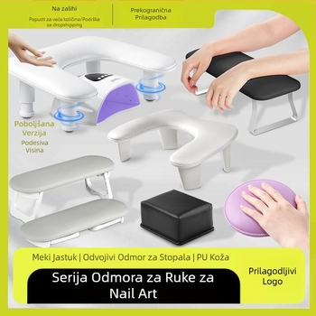 Jastučić za ruke za manikuru u obliku slova U, za prekograničnu upotrebu, s odvojivim stalkom, nagibnim višenamjenskim jastučićem za ruke u ruskom stilu